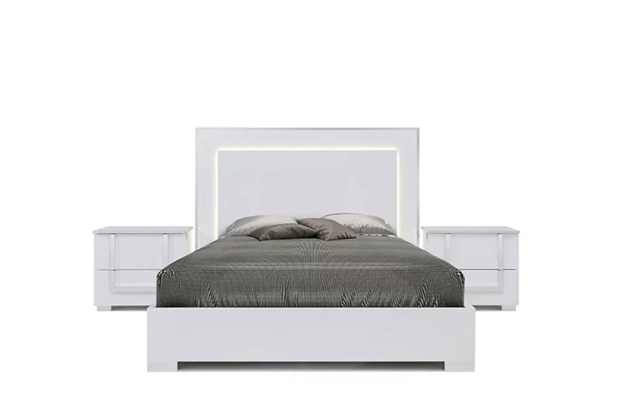 Antonella Collection (White) LED Italian Bedroom Set