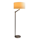 Serene Brushed Nickel Floor Lamp with Rotary Switch Metal Base White Linen Shade