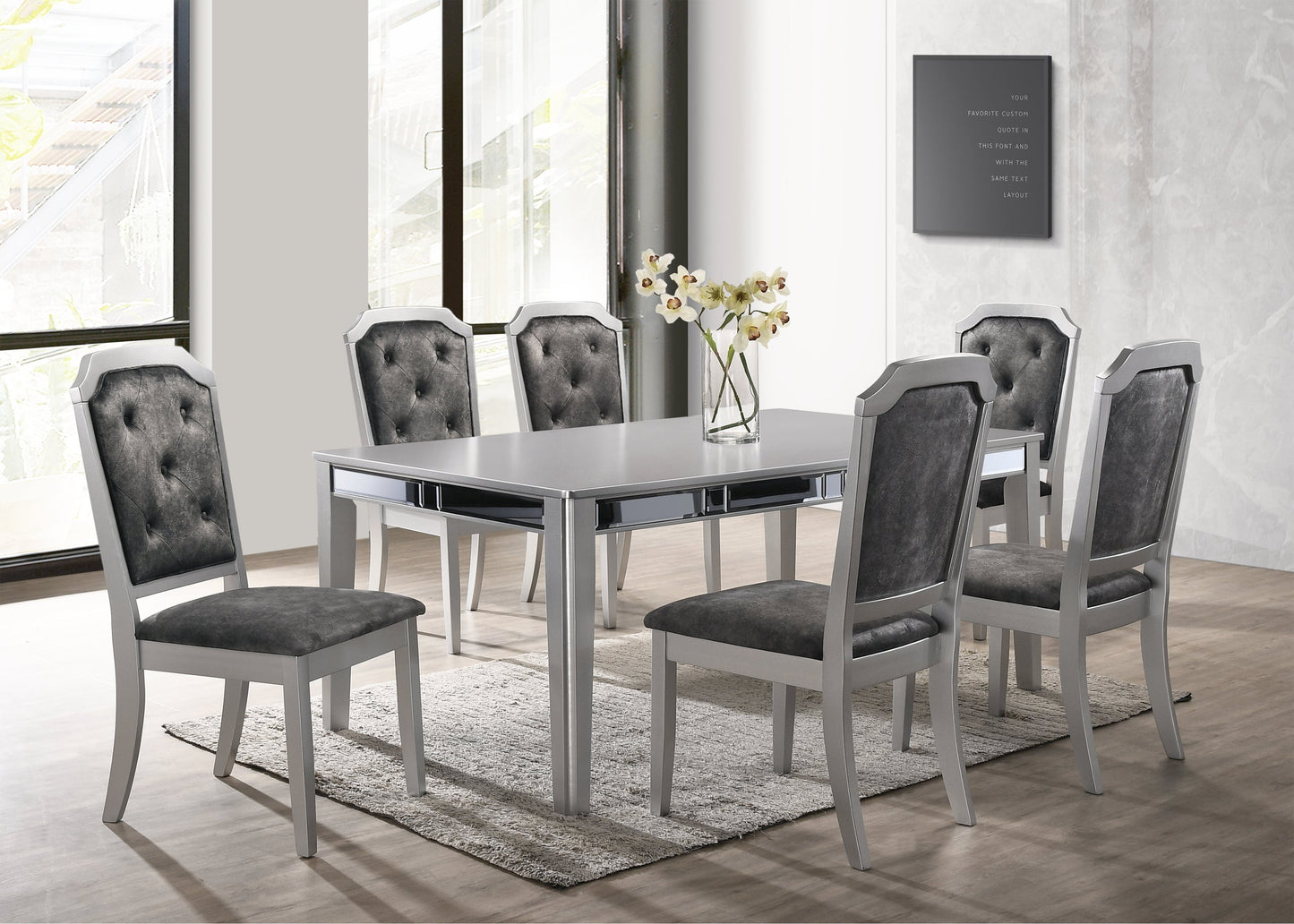 Travis Silver 7-Piece Dining Room Set