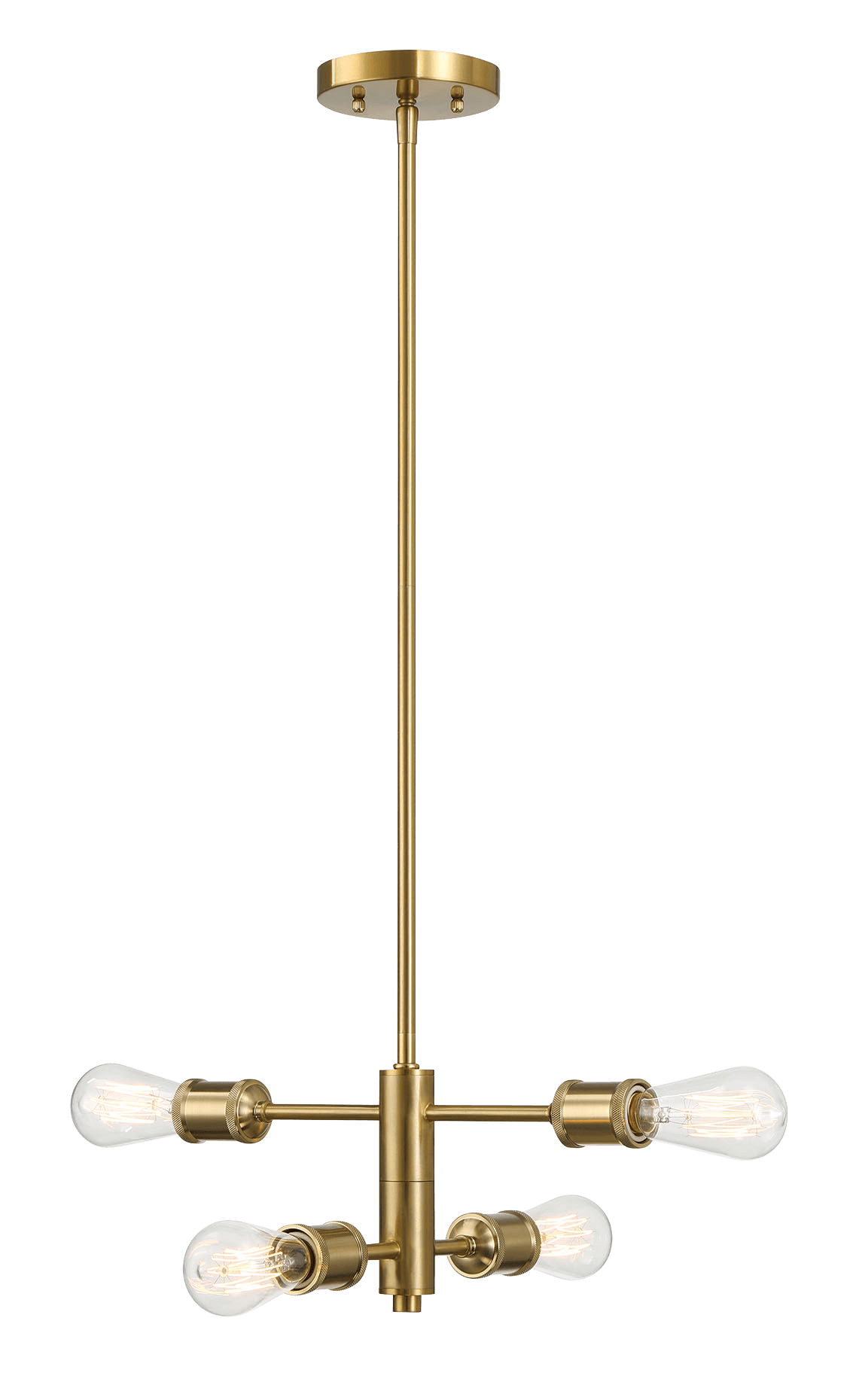 Trellis Four Lights Modern Gold Chandelier Vintage Pendant Fixture for Living Room Dining Kitchen 15"W × 6.75"H