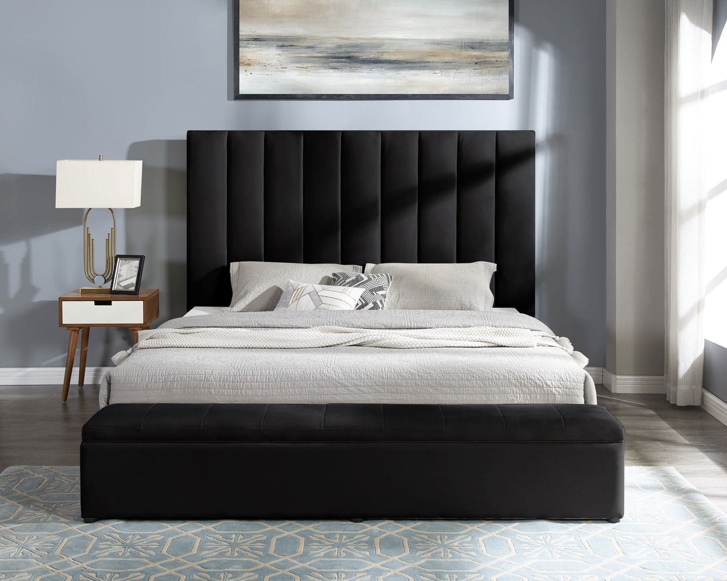 Valencia Black King Platform Bed