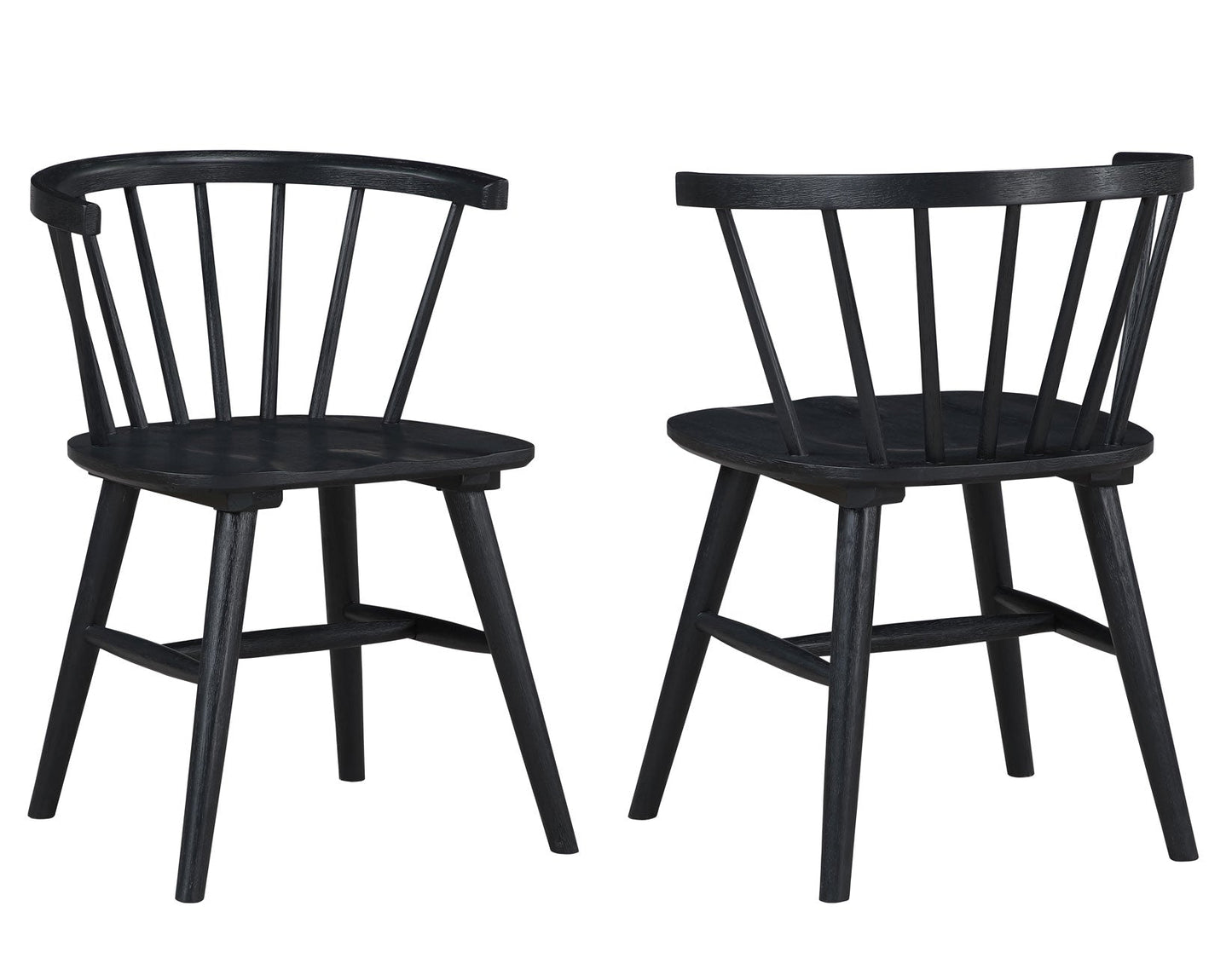 Willow 5 Piece 42-inch Round Dining Set, Black