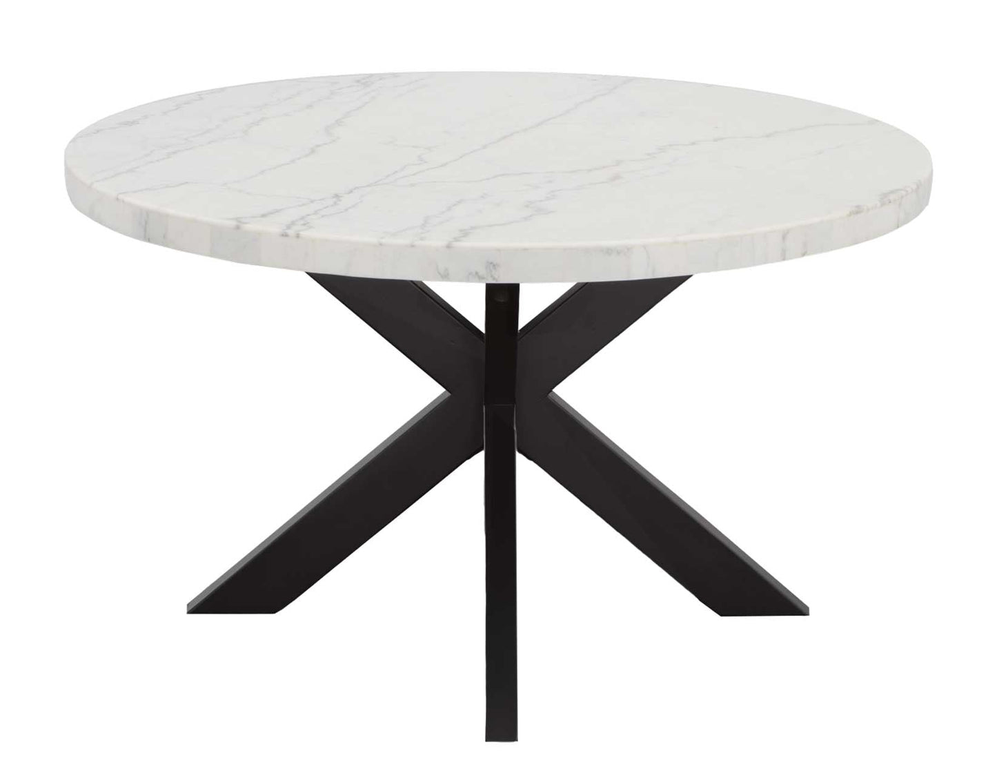 Xena 52-inch Round 5-Piece White Marble Dining Set(Table & 4 Side Chairs)