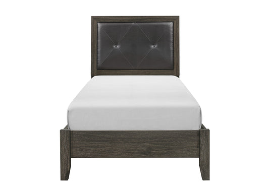 Edina Dark Gray Twin Panel Bed