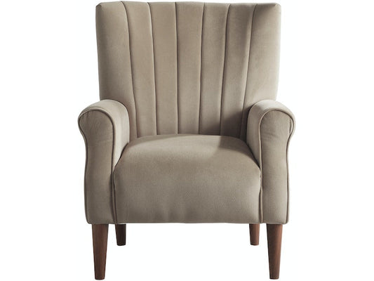 Urielle Brown Gray Velvet Accent Chair