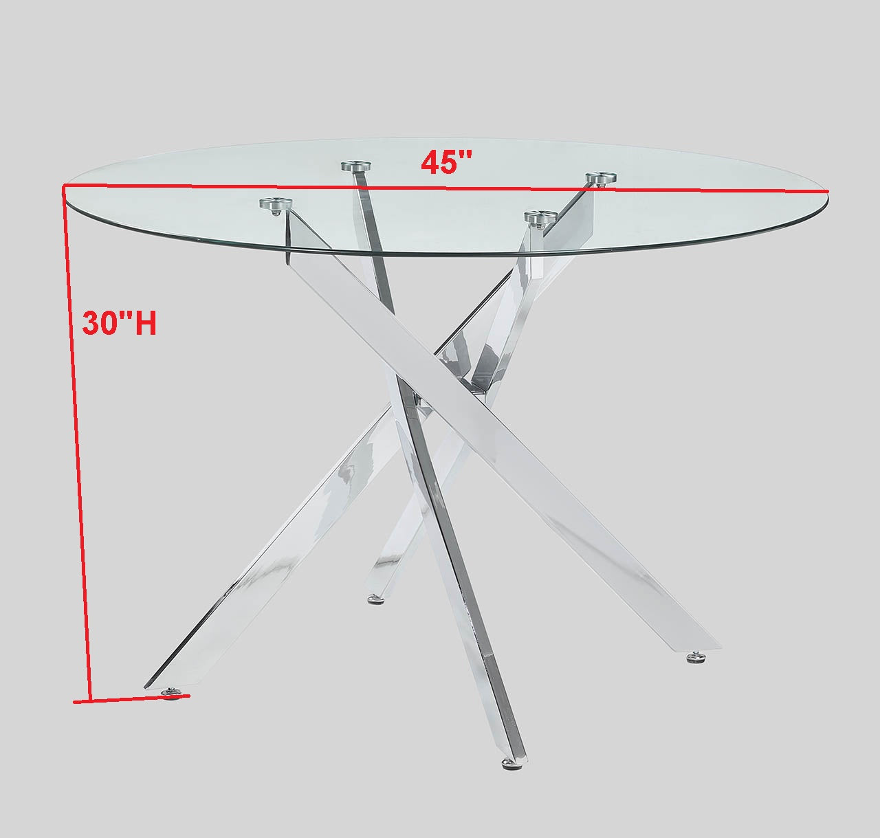 Jetta Chrome Round Dining Table