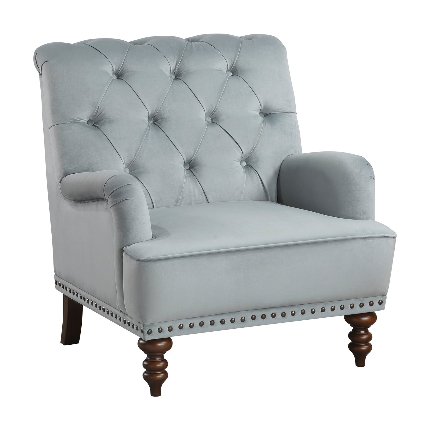 Holland Park Gray Velvet Accent Chair