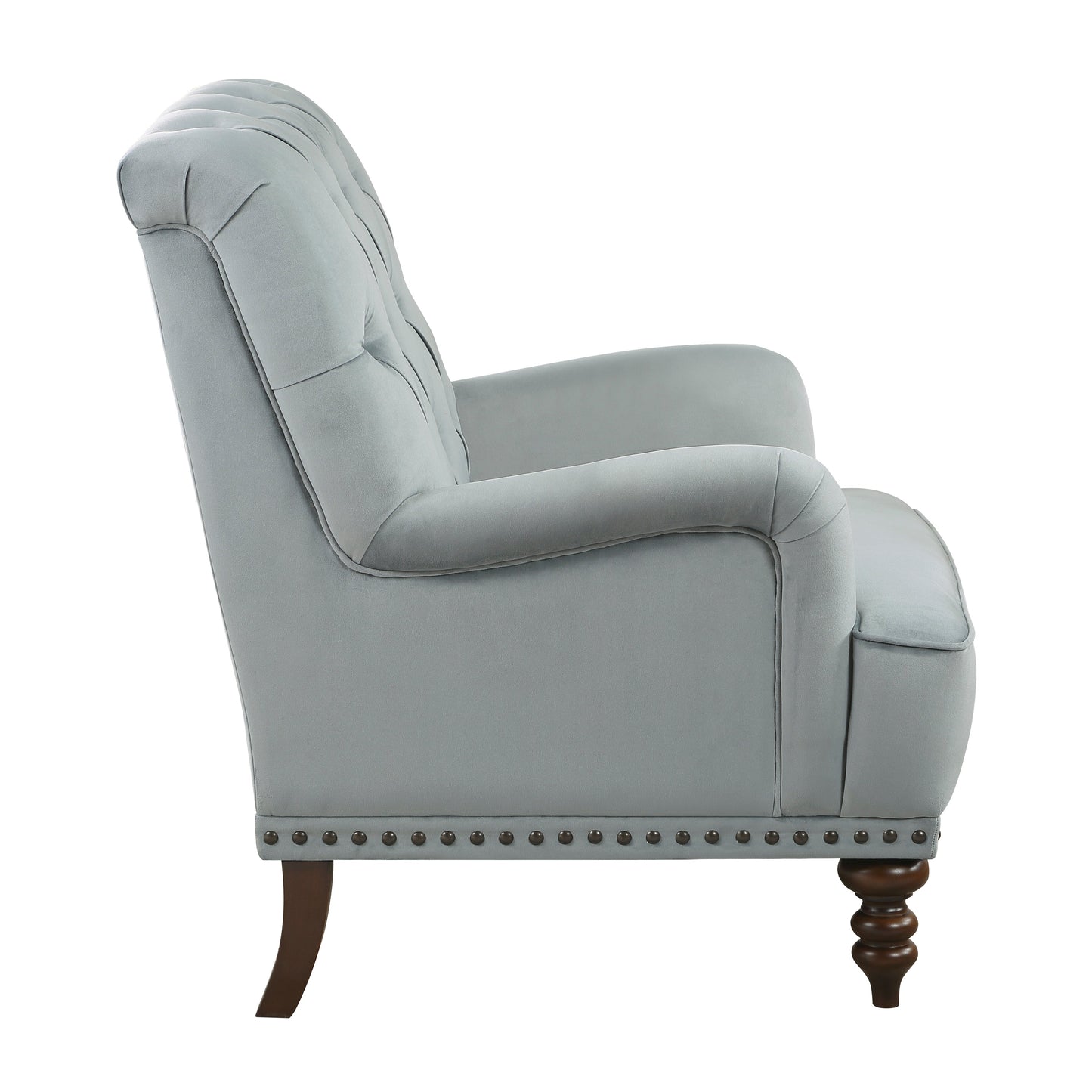 Holland Park Gray Velvet Accent Chair