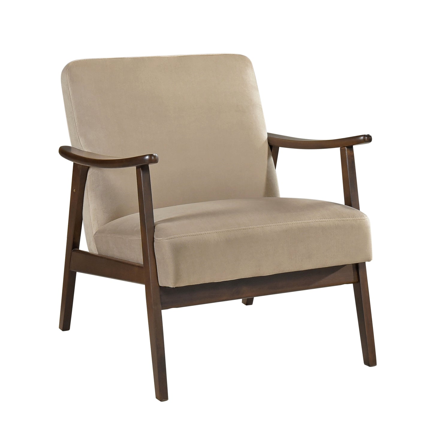 Landers Light Brown Velvet Accent Chair
