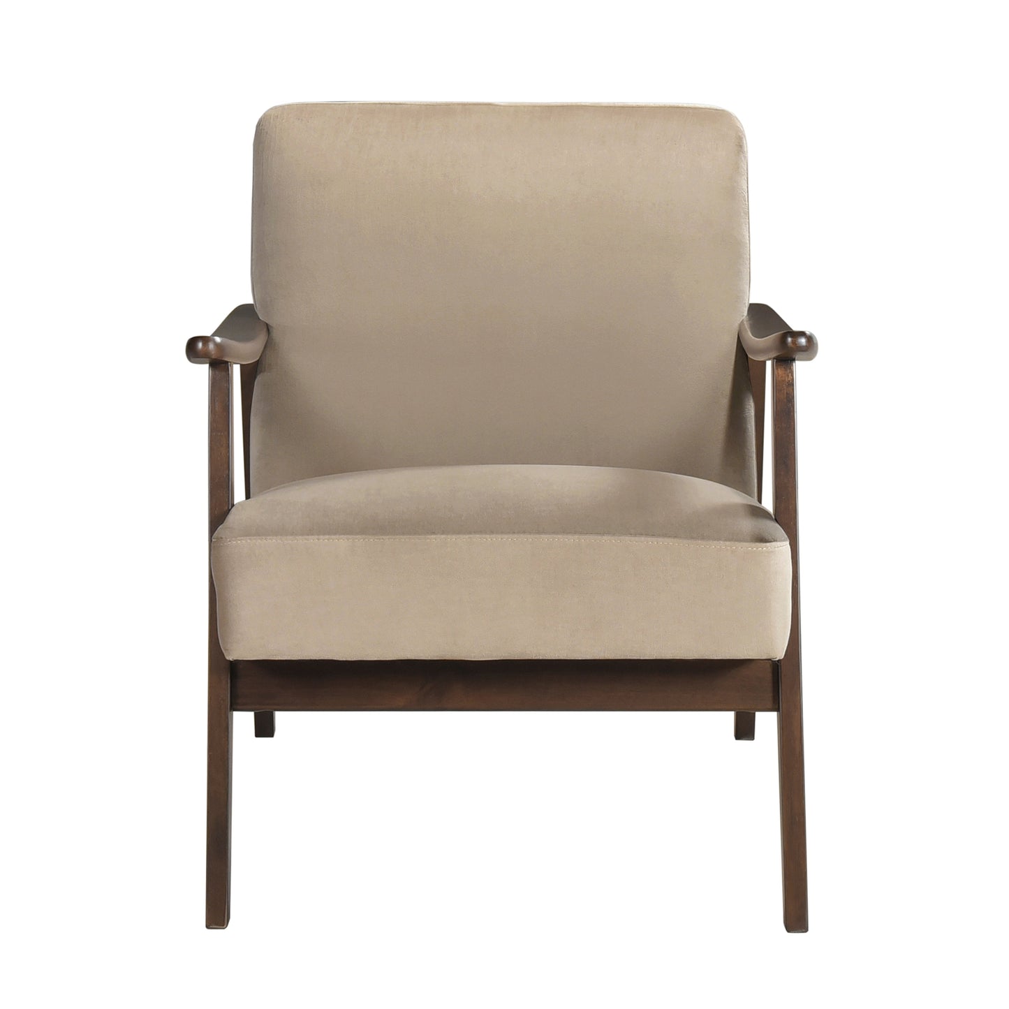 Landers Light Brown Velvet Accent Chair
