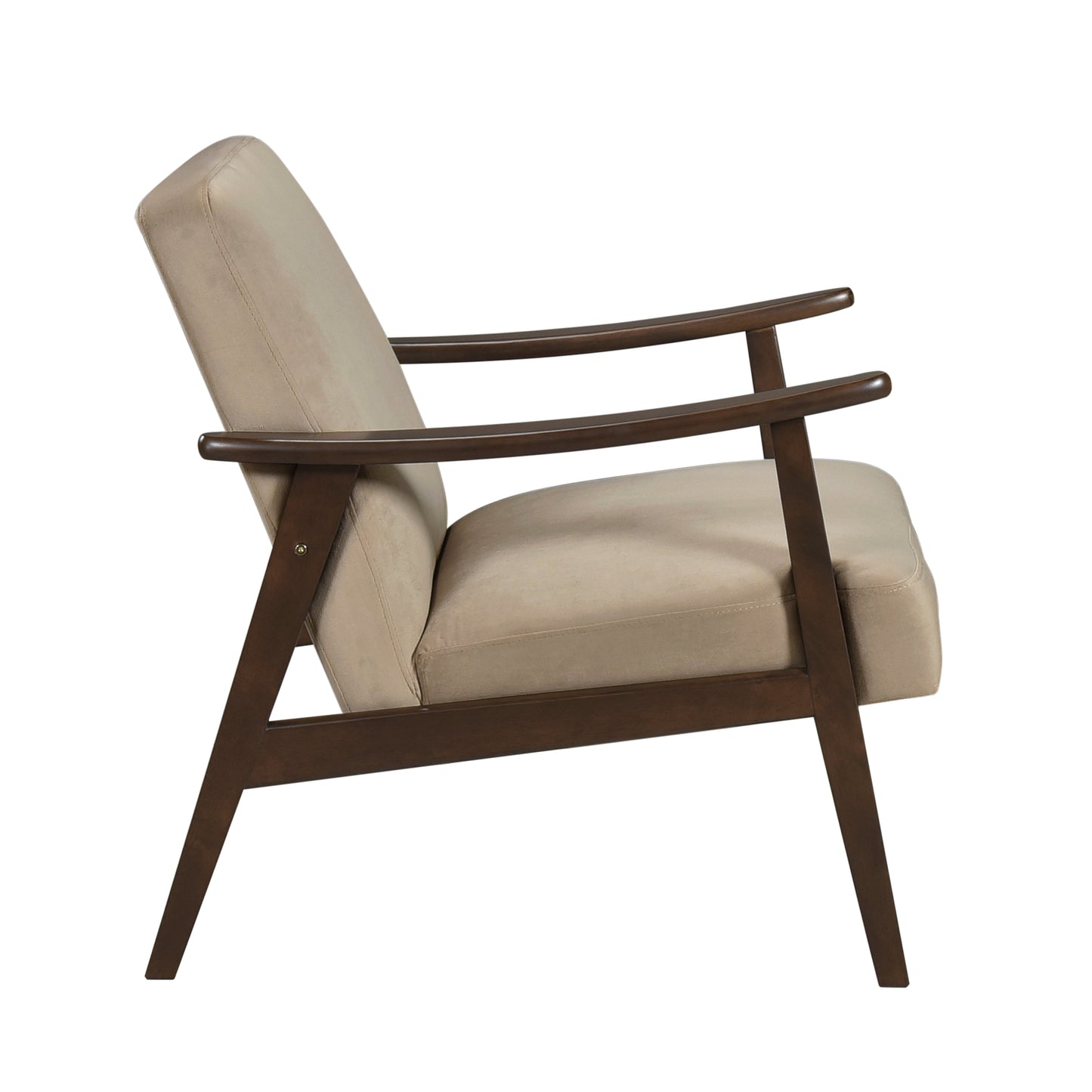 Landers Light Brown Velvet Accent Chair