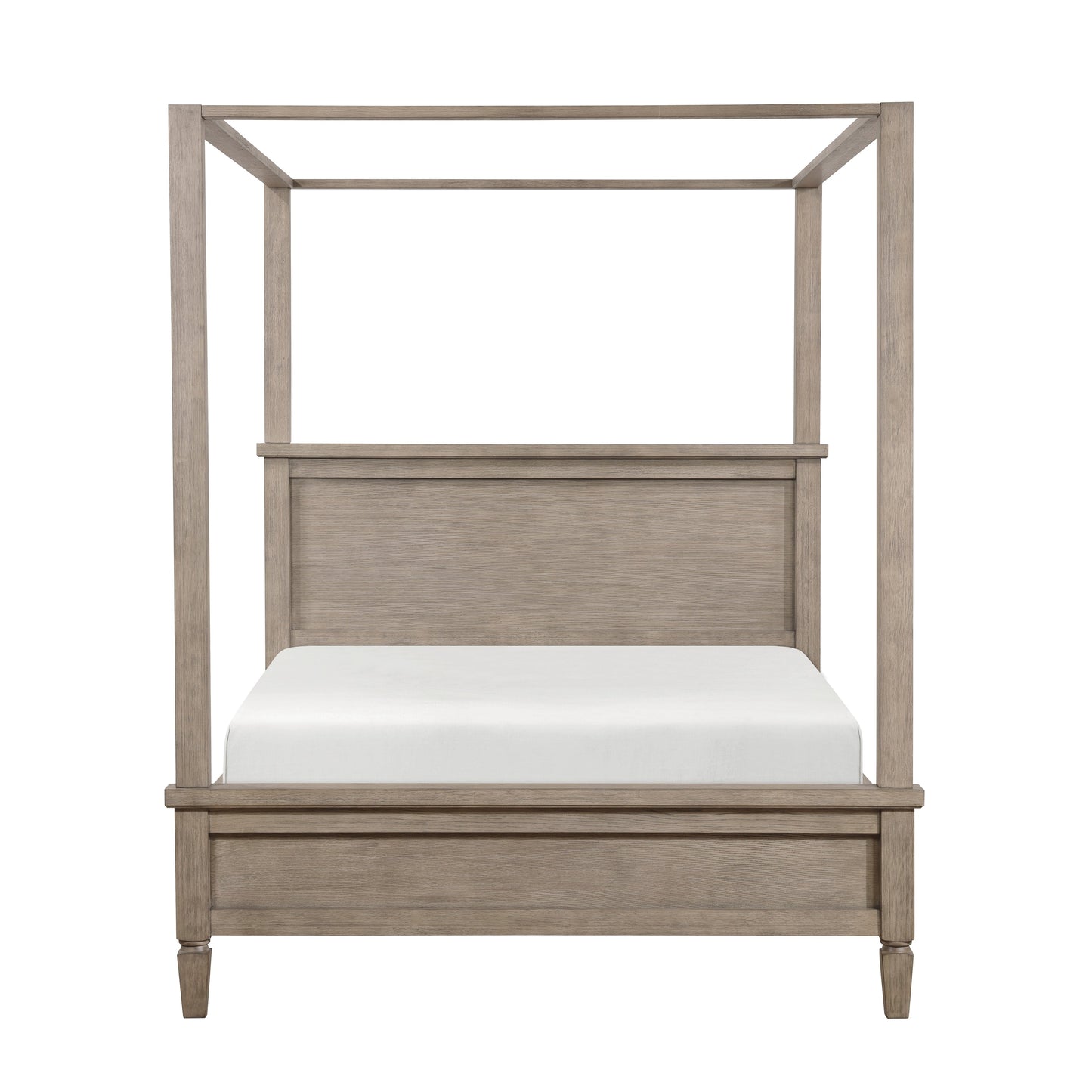 Marceline Gray Oak Eastern King Canopy Platform Bed