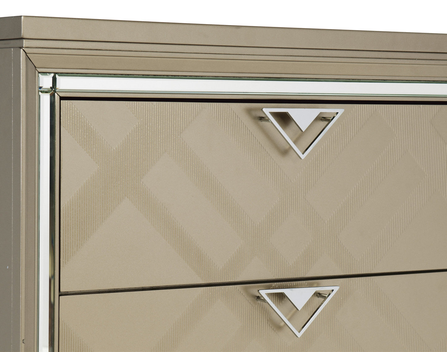 Bijou Champagne LED Upholstered Storage Platform Bedroom Set - Eve Furniture