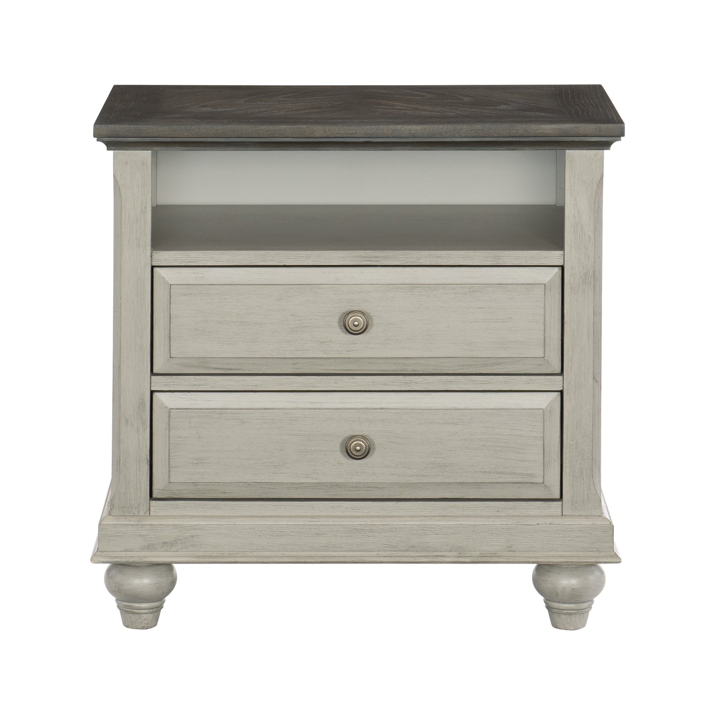 Mossbrook Dark Brown/Light Gray Nightstand