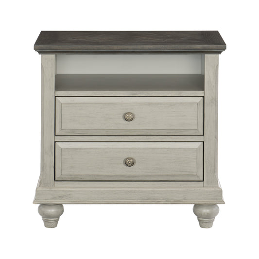Mossbrook Dark Brown/Light Gray Nightstand