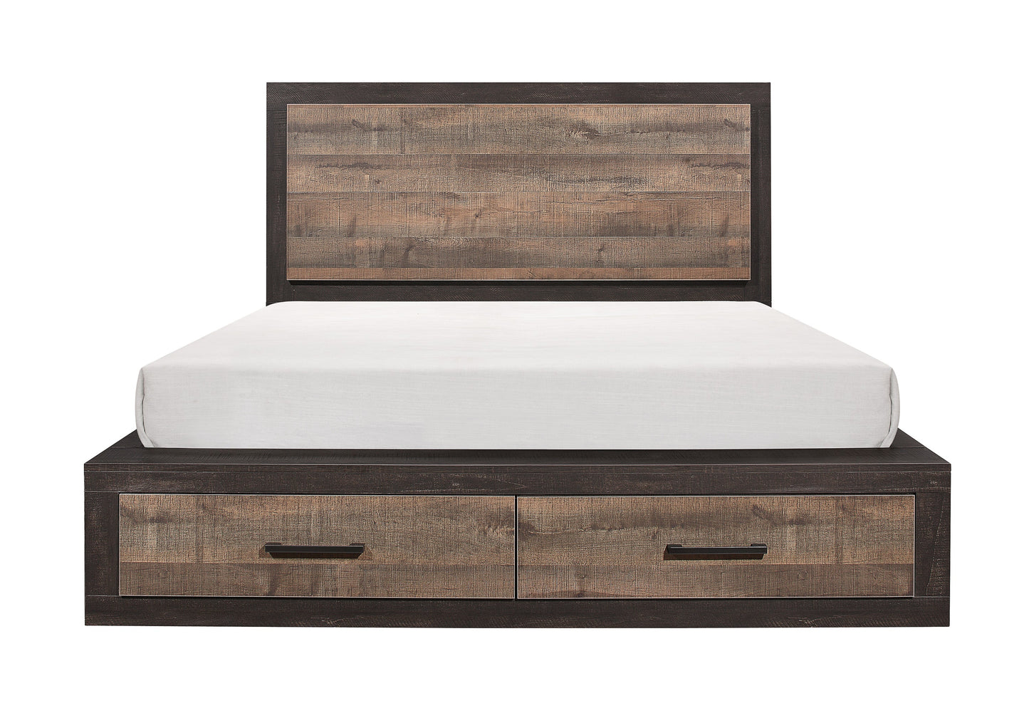 Miter Brown King Storage Platform Bed