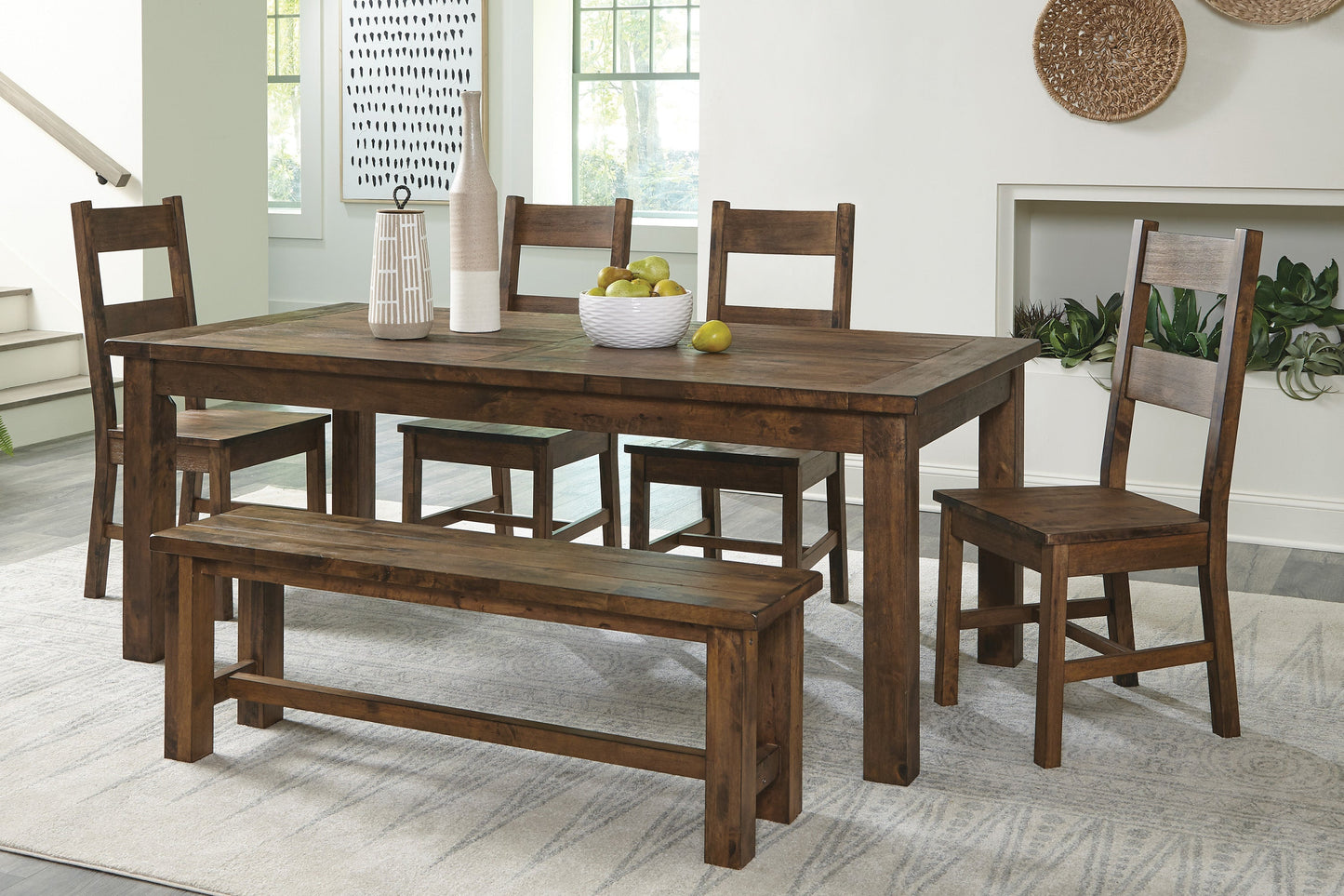 Jerrick Burnished Brown Dining Table