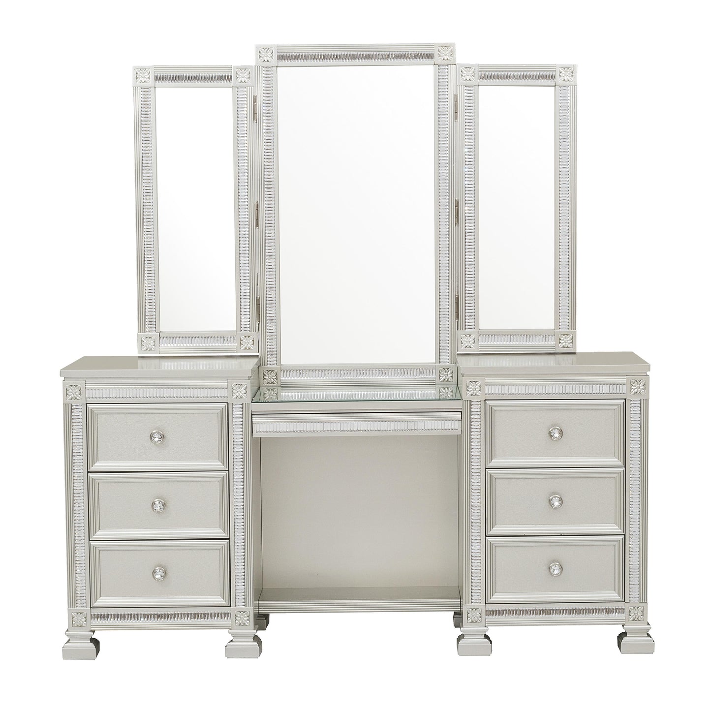 Bevelle Silver Vanity Set