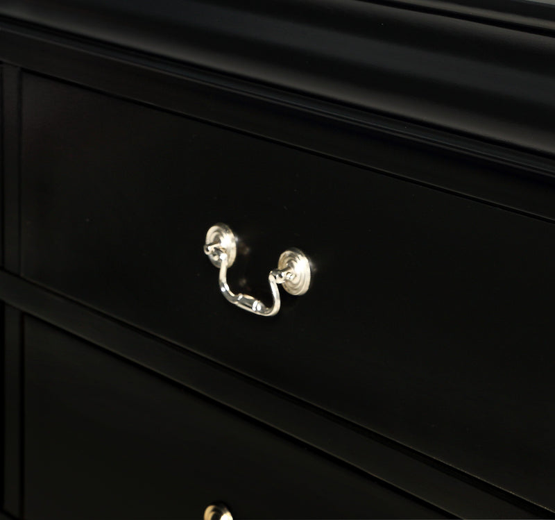 Louis Philip Black Sleigh Bedroom Set
