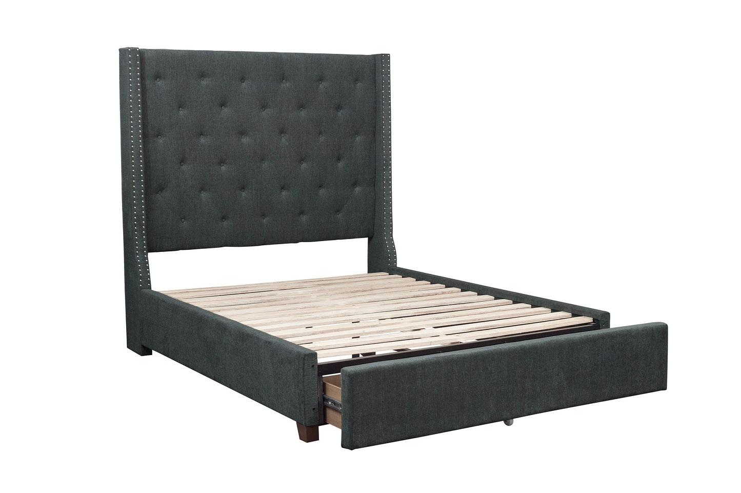 Fairborn Gray Full Upholstered Storage Platform Bed