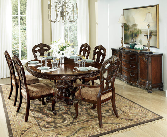 oval dining table set