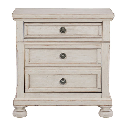 Bethel Wire Brushed White Nightstand
