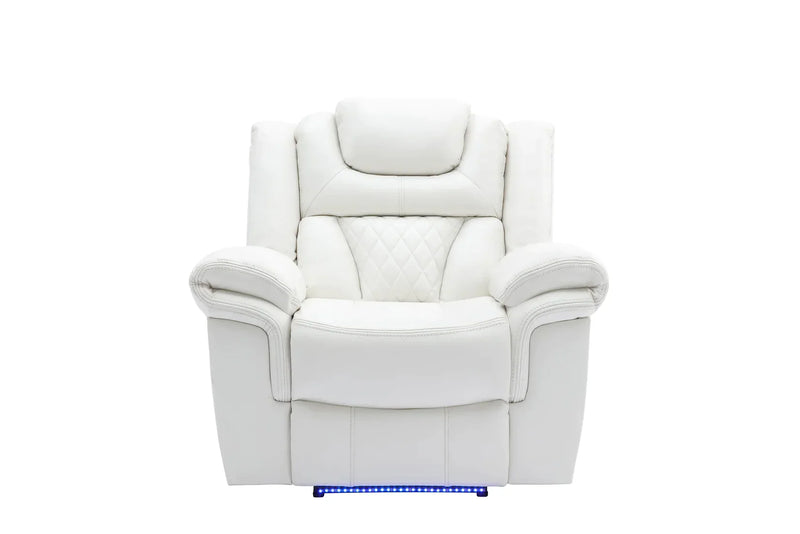 Party Time White Power Reclining Living Room Set
