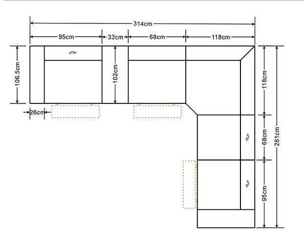 MI-1122-6pcs Franco (Carmel 3 Power) Sectional