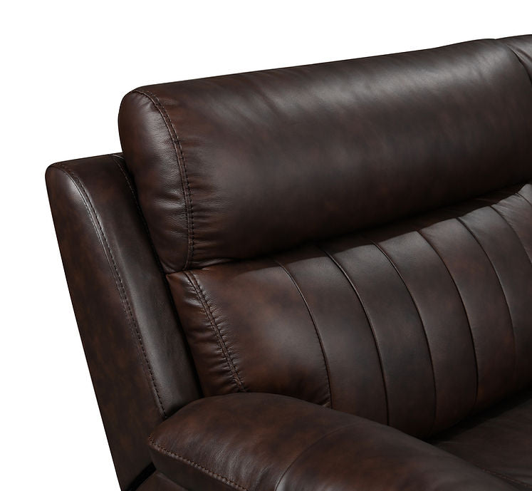 S7572 Fresno Leather Brown power Sectional