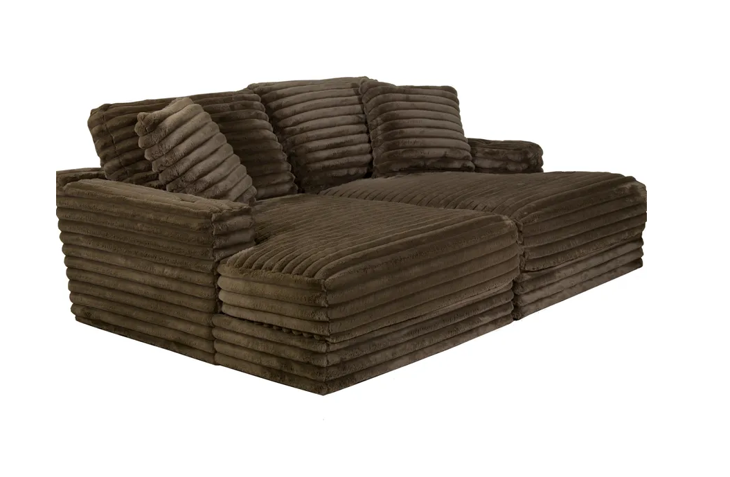 Comfrey Chocolate Double Chaise Sofa