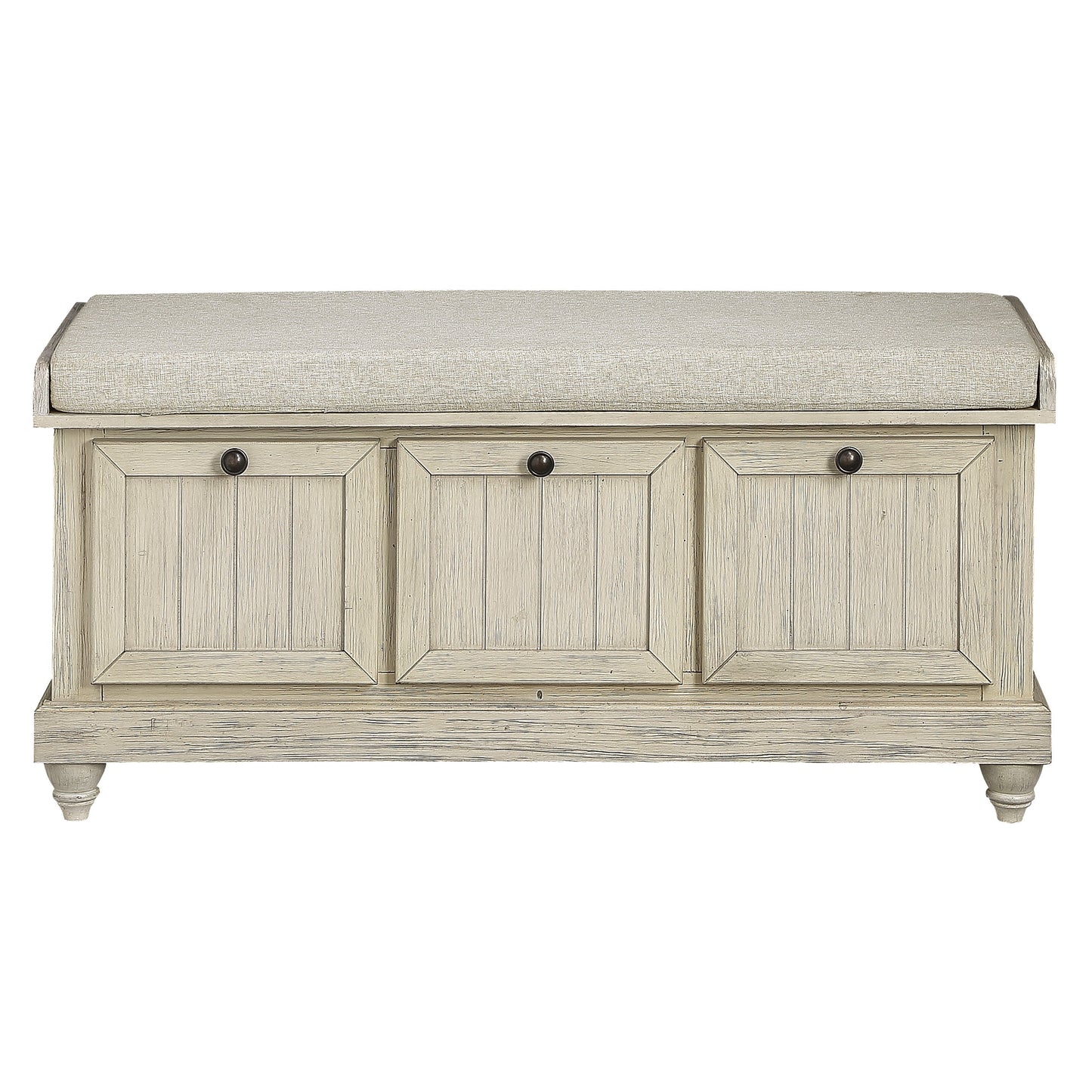 Woodwell Antique White Lift Top Storage Bench