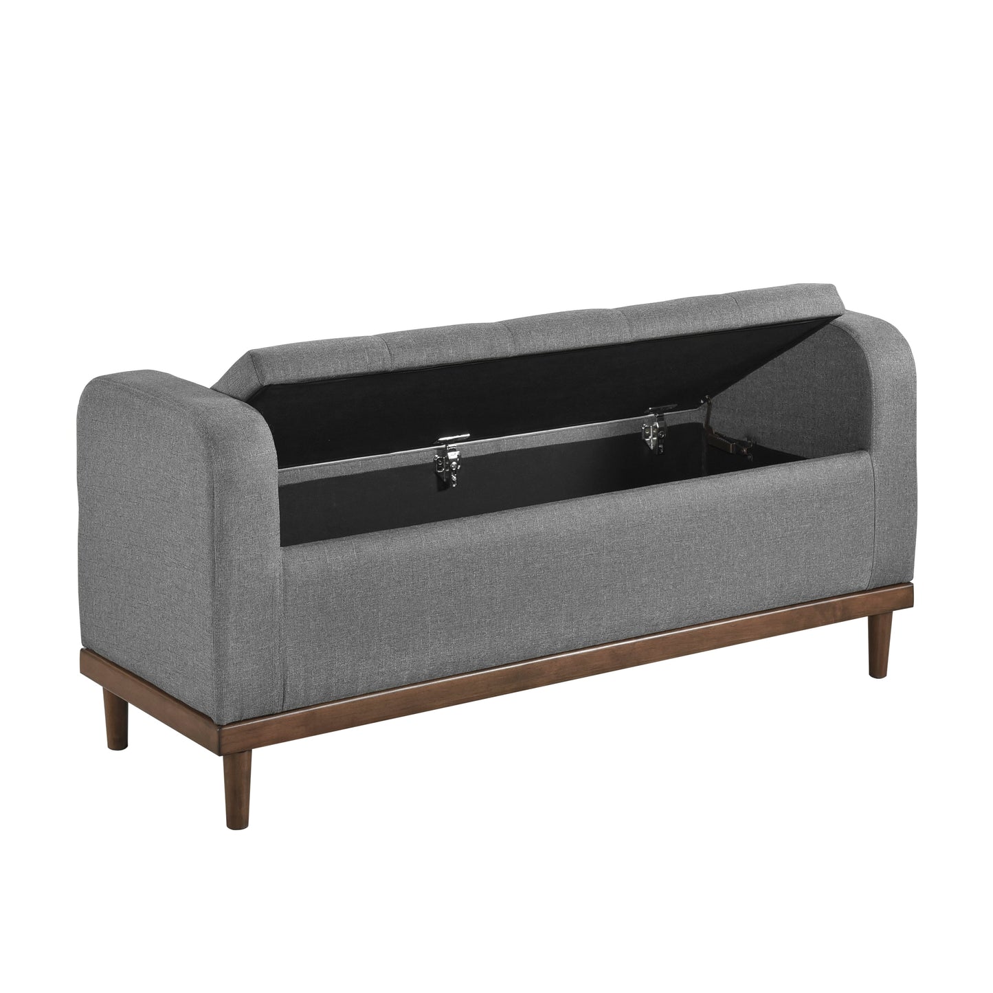 Brigitte Gray Lift Top Storage Bench