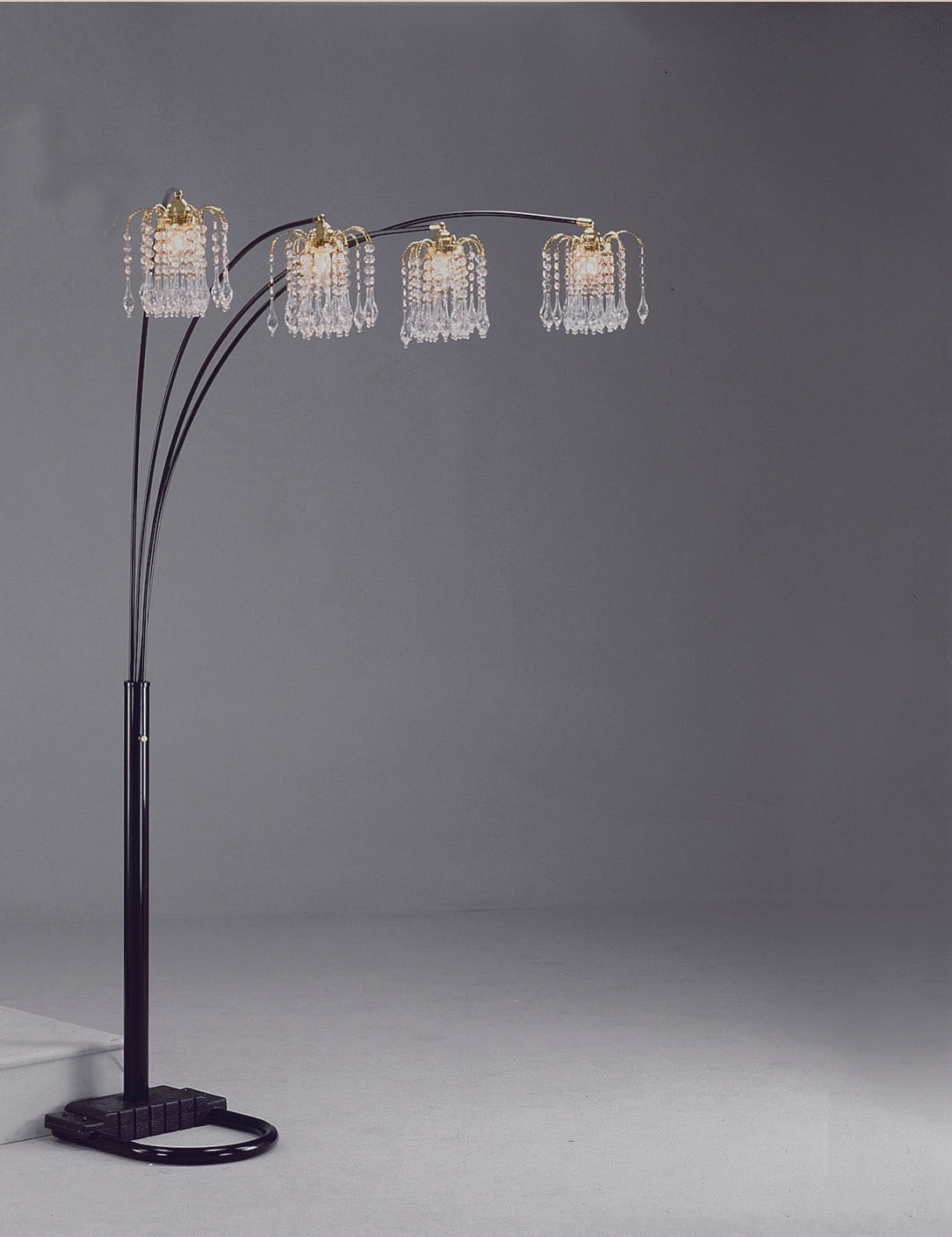 Rain Drop Arc Black 84" Floor Lamp