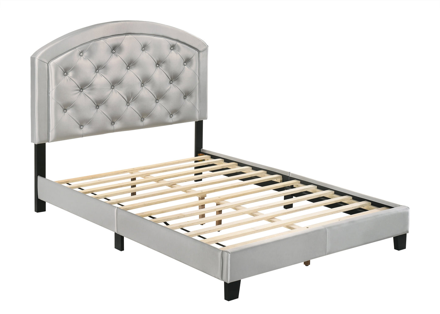 Gaby Silver Full Upholstered Platform Bed