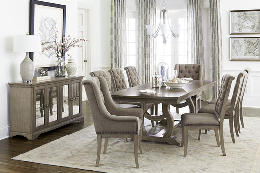Vermillion Gray Cashmere Extendable Dining Set