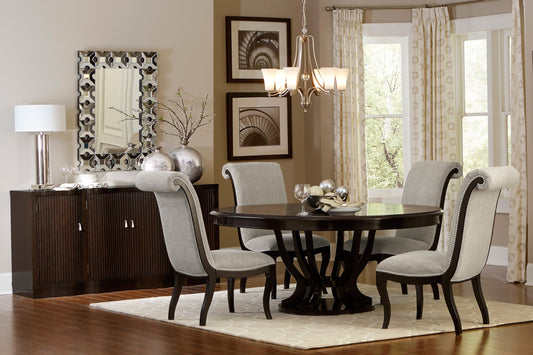 round extendable dining table set