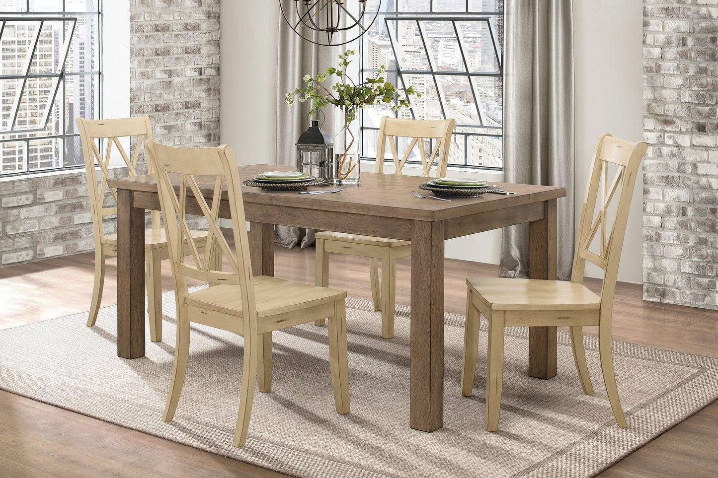 Janina Natural/Buttermilk Dining Set