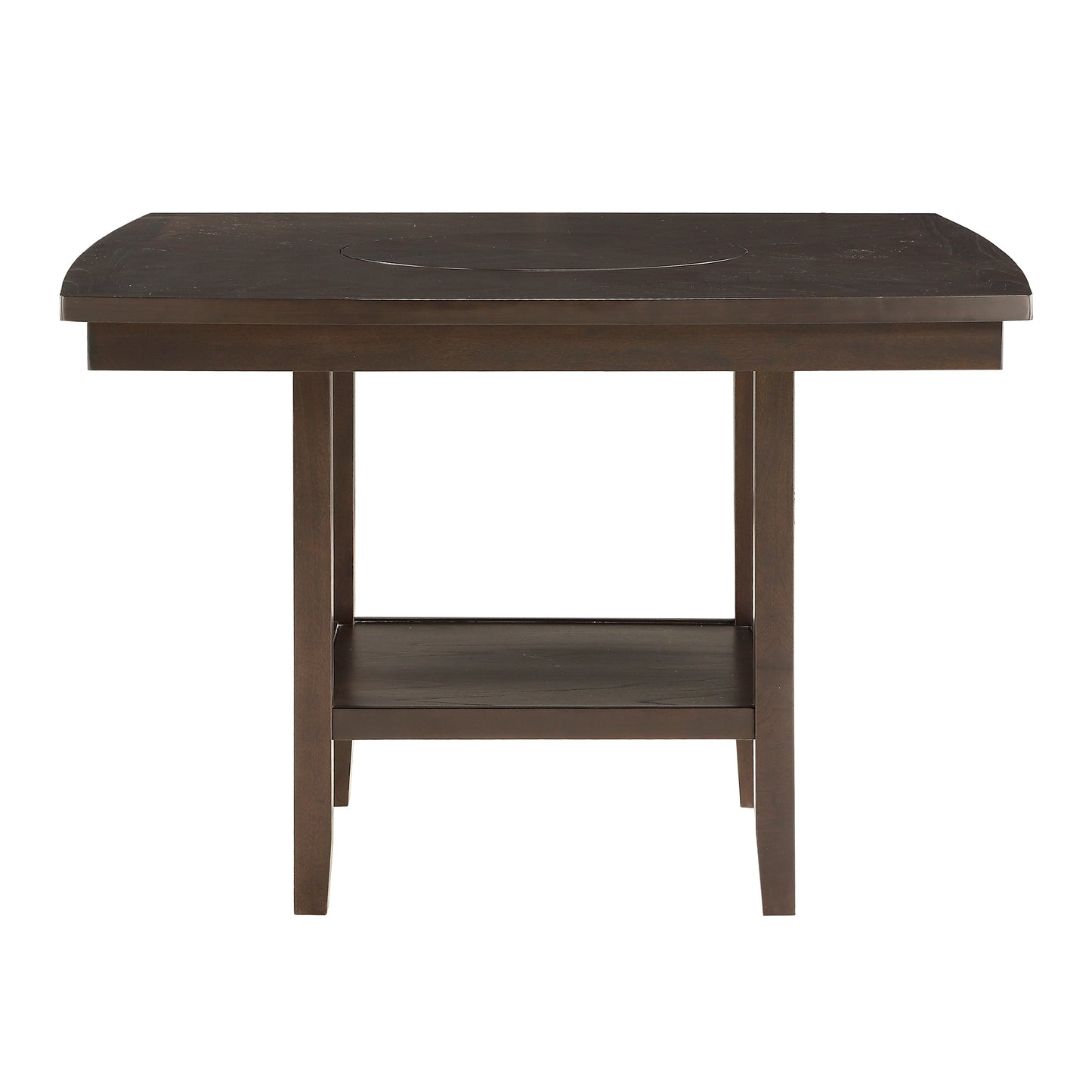 Balin Dark Brown Counter Height Table with Lazy Susan