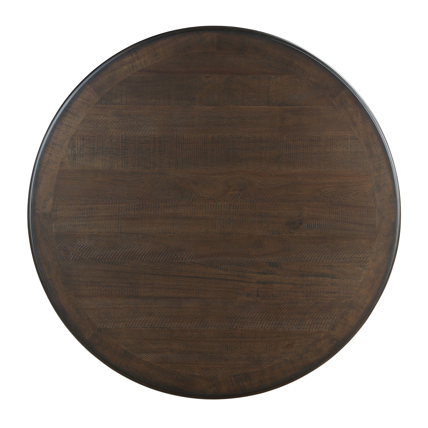 Asher Antique White/Brown Round Dining Table
