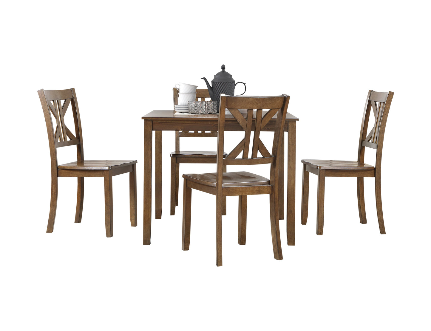 Rivera Charcoal Brown 5-Piece Pack Dinette Set