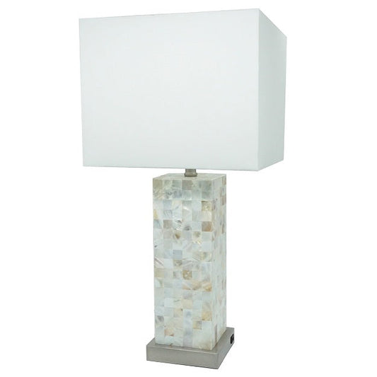 Crown White and Gray Table Lamp, Set of 2