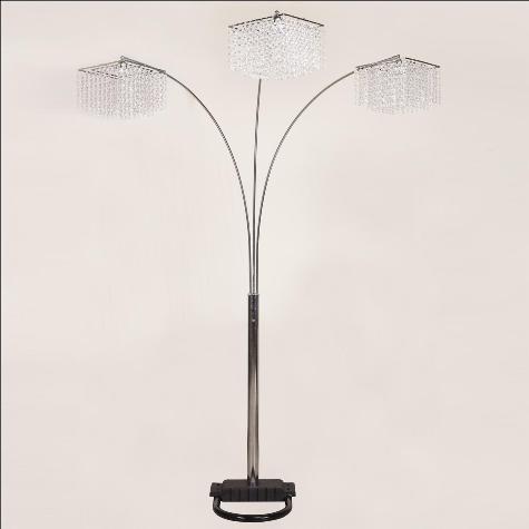 Crystal Chrome 87" Floor Lamp