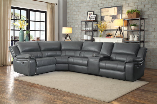 Falun Gray 6-Piece Modular Power Reclining Sectional
