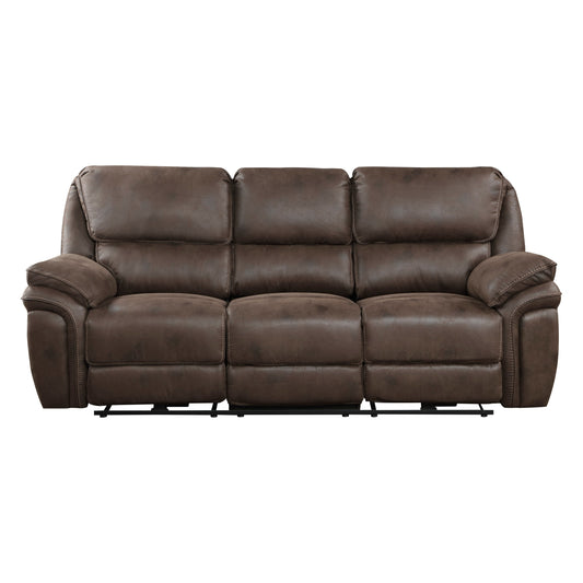 Proctor Brown Microfiber Power Double Reclining Sofa
