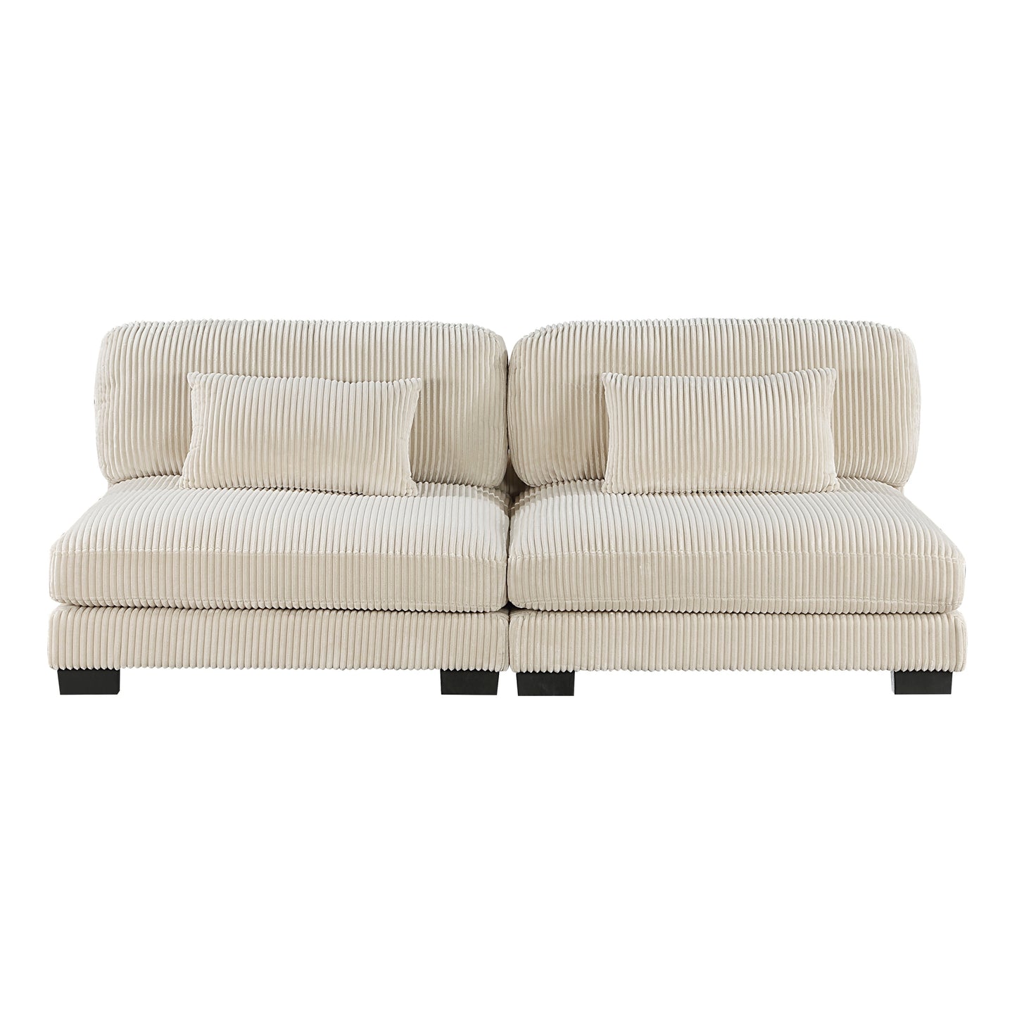 Traverse Beige Corduroy 6-Piece Modular Sectional with Ottoman