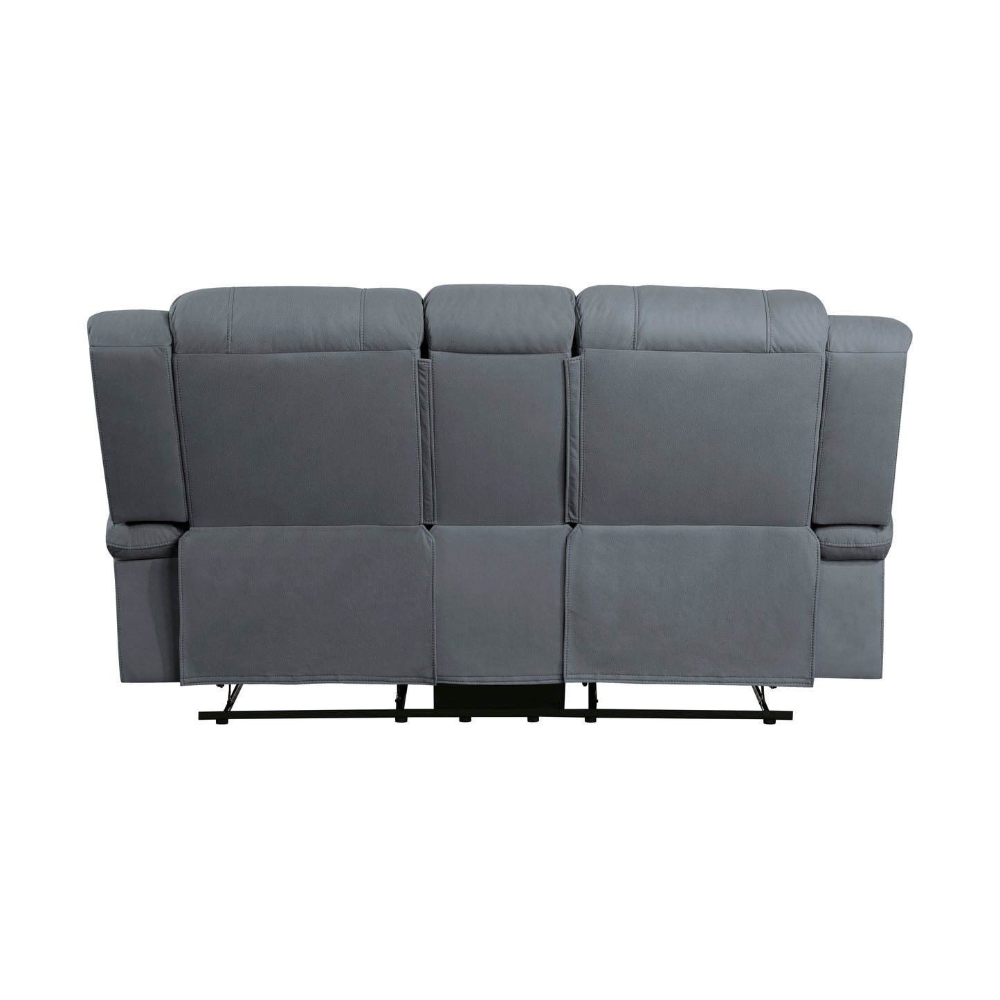 Camryn Graphite Blue Double Reclining Loveseat with Center Console