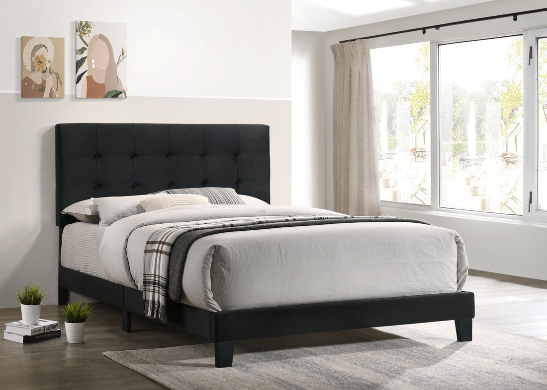Misty Black Full Platform Bed