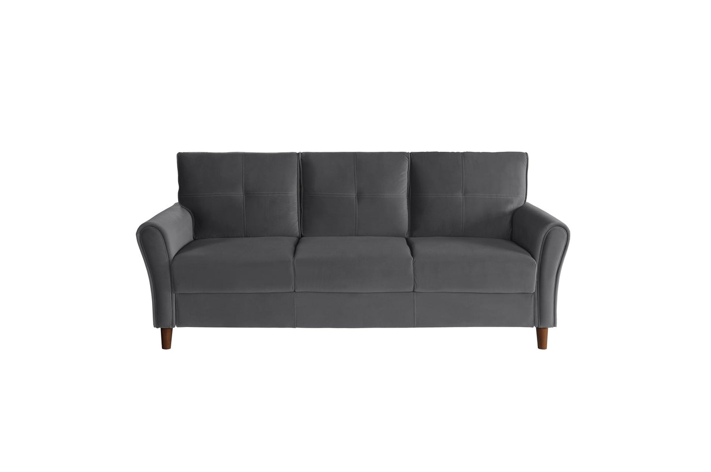 Dunseith Charcoal Velvet Gray Sofa And Loveseat Set