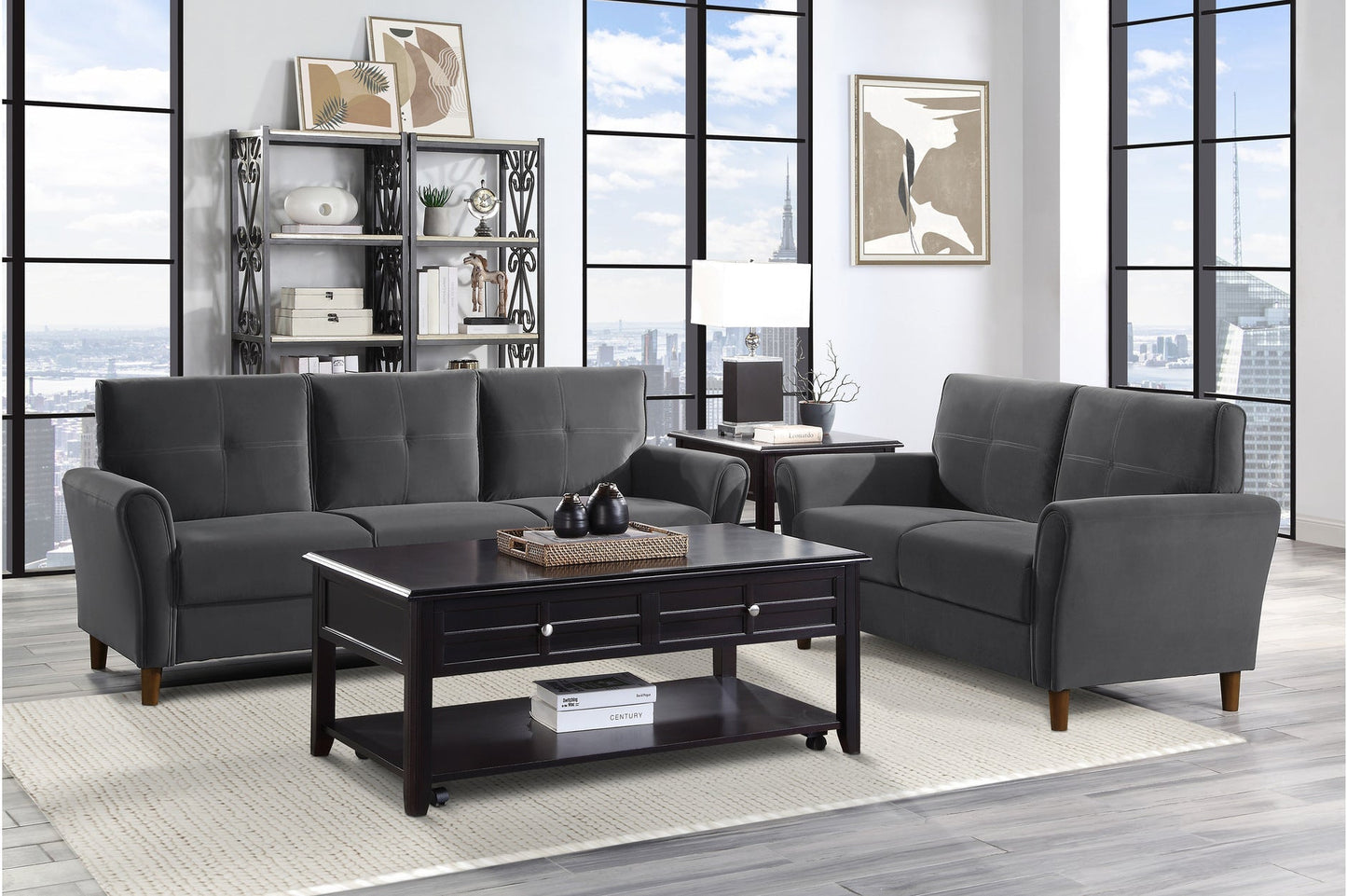 Gray Sofa And Loveseat Set
