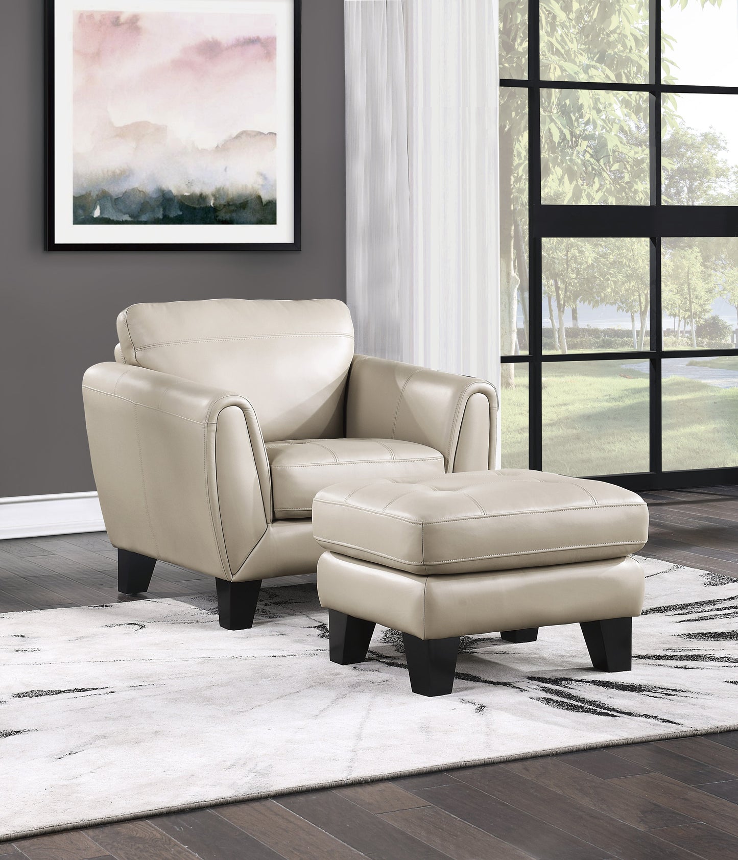 Spivey Beige Leather Chair